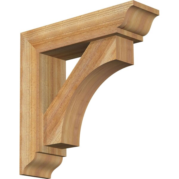 Ekena Millwork Westlake Traditional Rough Sawn Bracket w/ Offset Brace, Western Red Cedar, 6"W x 22"D x 22"H BKT0604X22X22WTL01RWR - main
